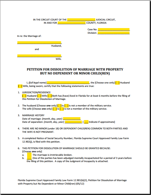 form-12-901b2-dissolution-of-marriage-with-property-but-no-children