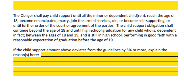 MSA Section 4 Child Support Schedule